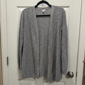 J. Jill Light Gray Open Cardigan